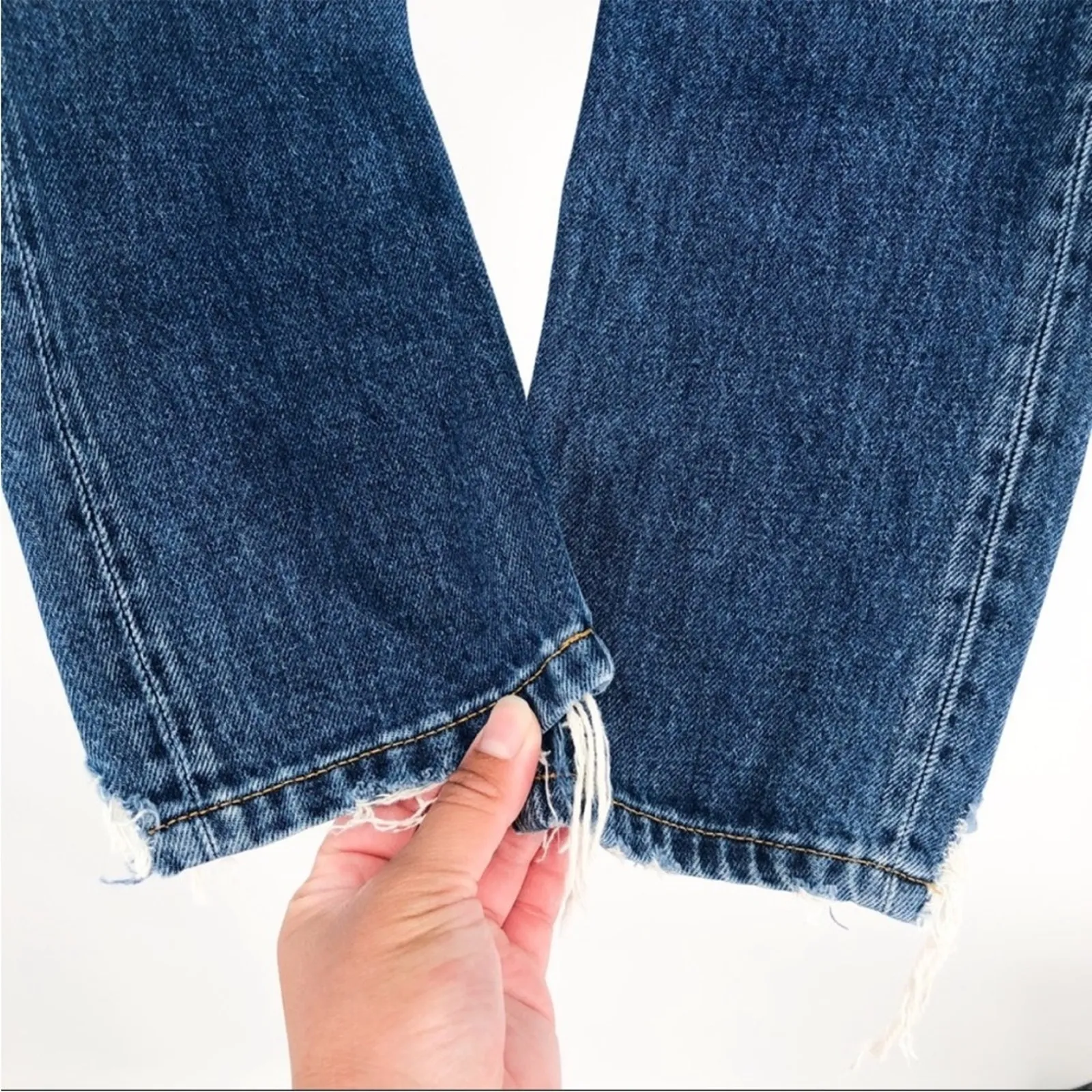 Boyish by HER Billy High Rise Skinny Button Fly Raw Hem Distressed Jeans 24 - Image 5