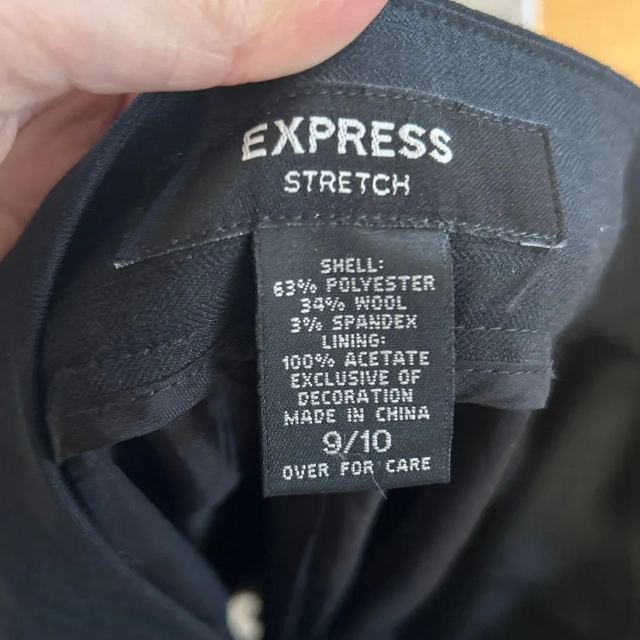 Vintage Y2K Express Wide Leg Trouser Pin Stripe Low Rise Embroidered Floral - Image 2