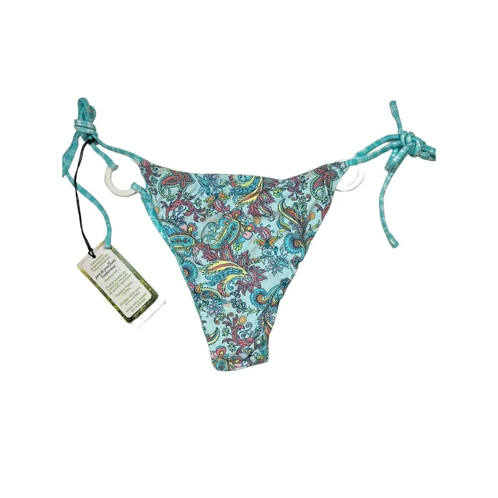 VDM The Label Ziggy Reversible Bottom Paisley Mint Check Medium New Blue - Image 46