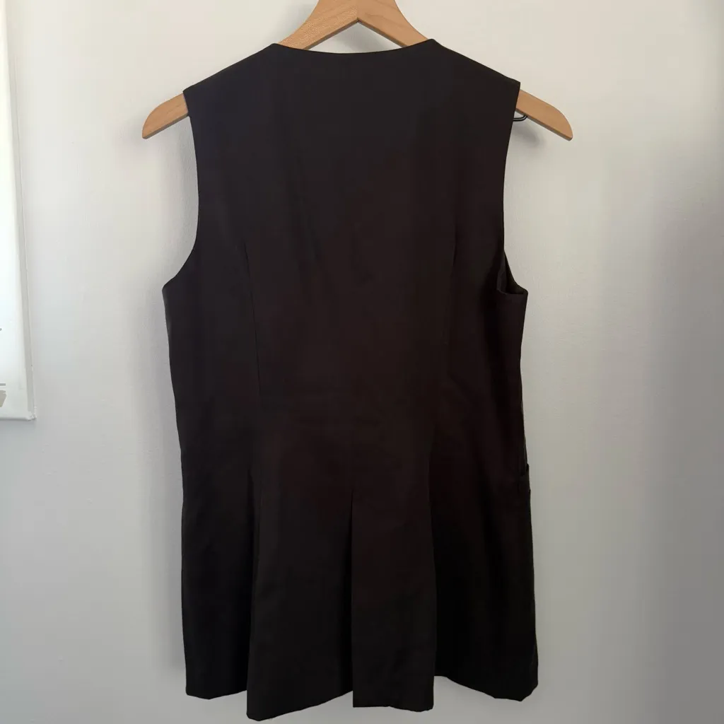 Reformation Medium NWOT Casey Vest Black Organic Cotton Career Office Minimal - Image 3