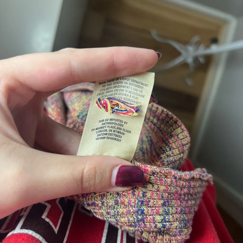 Anthropologie Moth Rainbow Spacedye Knit Short Sleeve Scoop Neck Top Size XL - Image 8