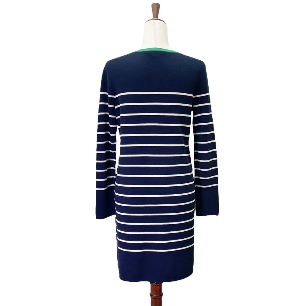 Pendleton Longline Striped Silk Open Front Cardigan Navy & White Women’s Size XS - Image 3