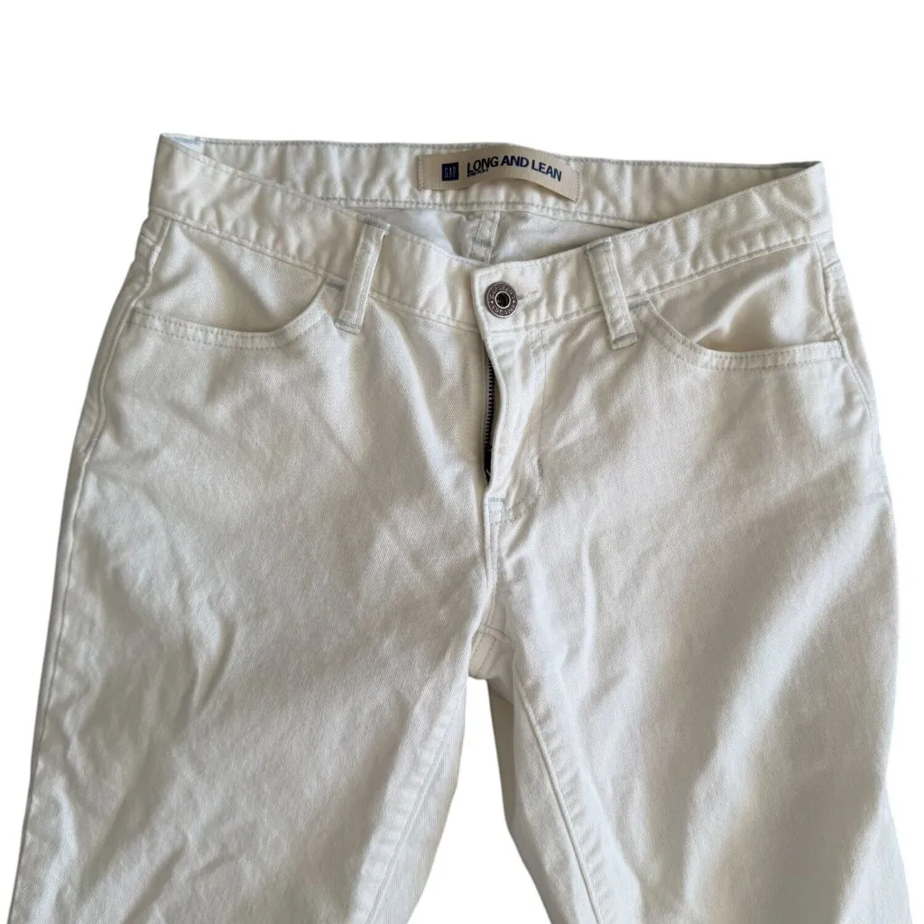 GAP Long and Lean White Denim Bootcut Jeans Size 27 - Image 7