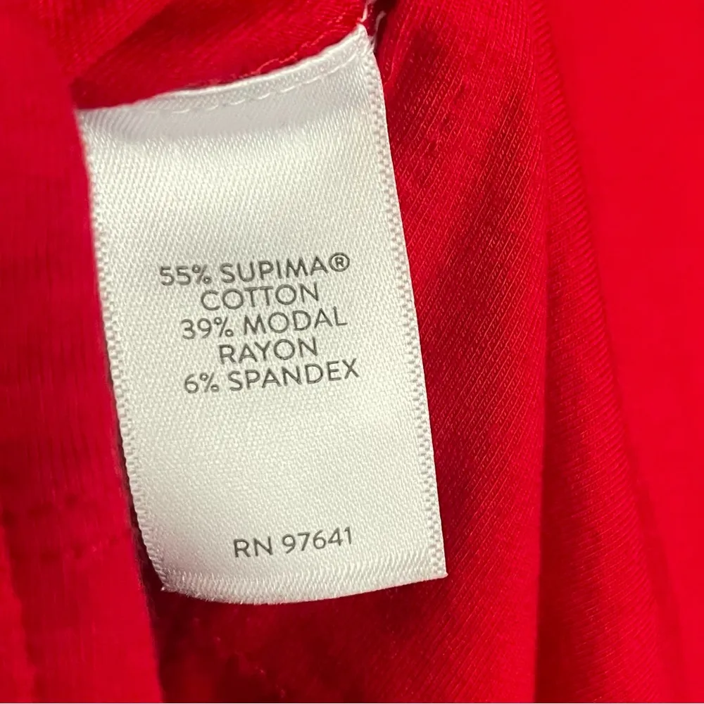 J Jill Luxe Supima Ballet Sleeve Tunic Top Size XS Petite Red Cotton Blend - Image 7