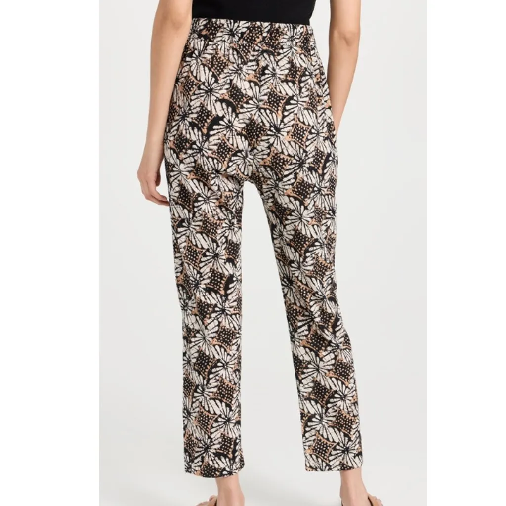 Xirena Draper‎ Pants Lightweight Pull On Drawstring Floral Cotton Casual Size S Black - Image 2