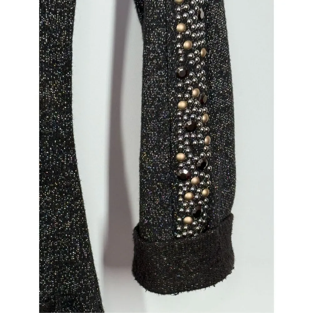 Jessica Simpson Long Sleeve Metallic Sleeve Detail Knit Dress Size X Small - Image 4