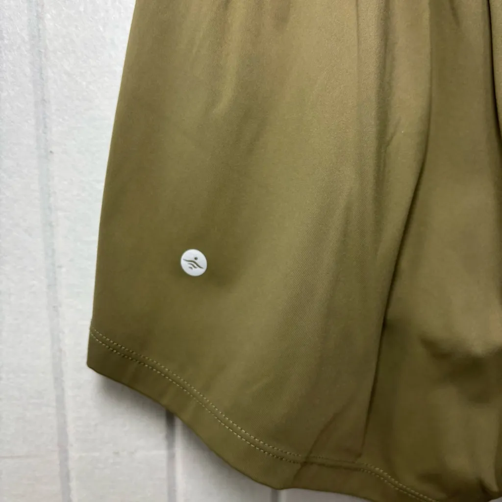 HALARA High-Waisted Olive Green Yoga Shorts Size M - Image 3