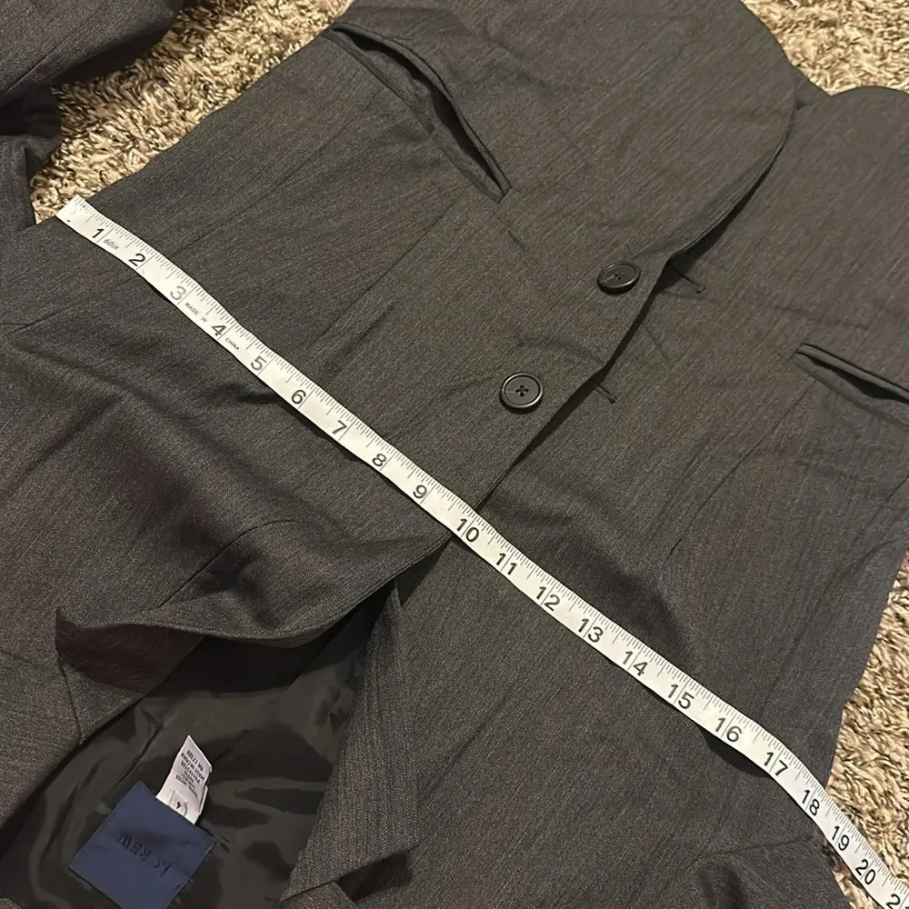 J Crew 100% Wool Grey Blazer Size 4 - Image 6