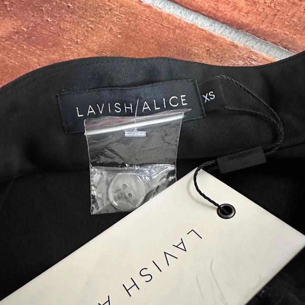 NWT Lavish Alice Black High-Waisted Tailored Trousers Size Extra Small - Image 4