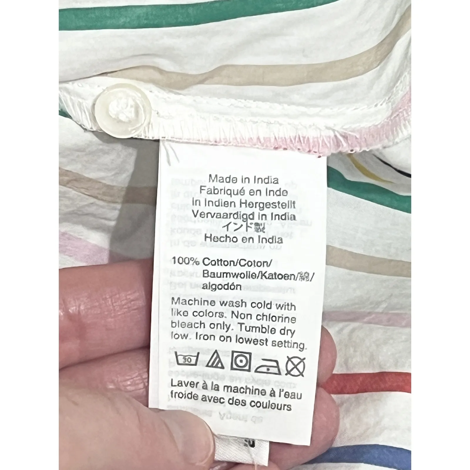 J.Crew Striped Shirt Women's XS Multicolor Belted Cap Sleeve Cotton Casual White - Image 6