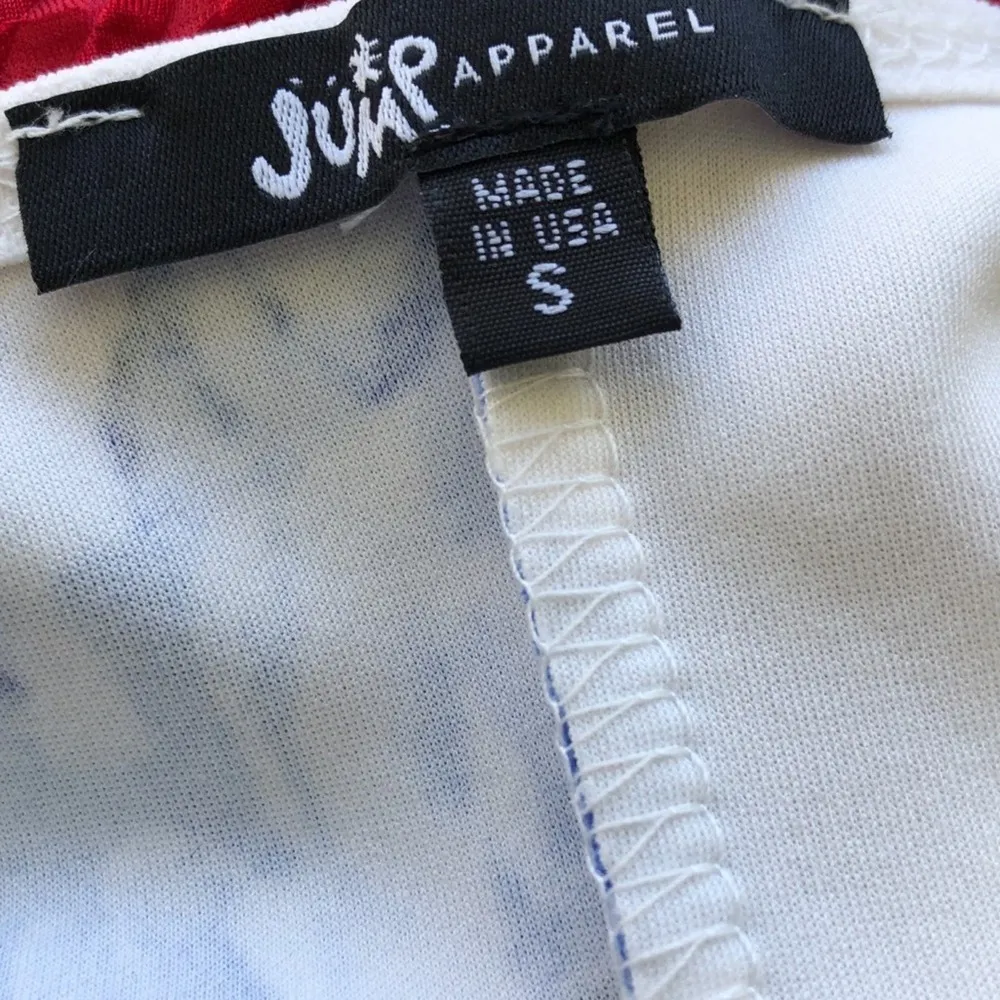 Jump Apparel Women's Blue/White Floral Sleeveless Hi-Low Flounce Dress sz Jr's S - Image 7