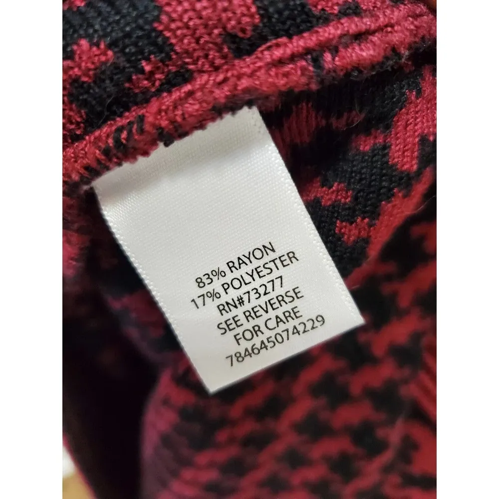 Candies Maroon Rayon Round Neck 3/4 Sleeve Knee Length Sweater Dress Size XL - Image 9