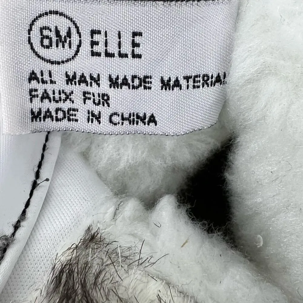 Totes Elle white faux fur lined quilted lace up zip winter ankle boots size 6 Black - Image 9