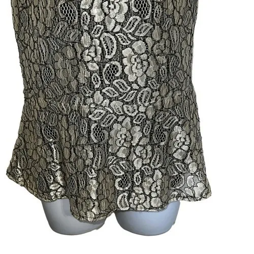 THE LIMITED Gorgeous Black With Champagne Brocade Lace Overlay NWOT Size Small‎ - Image 5