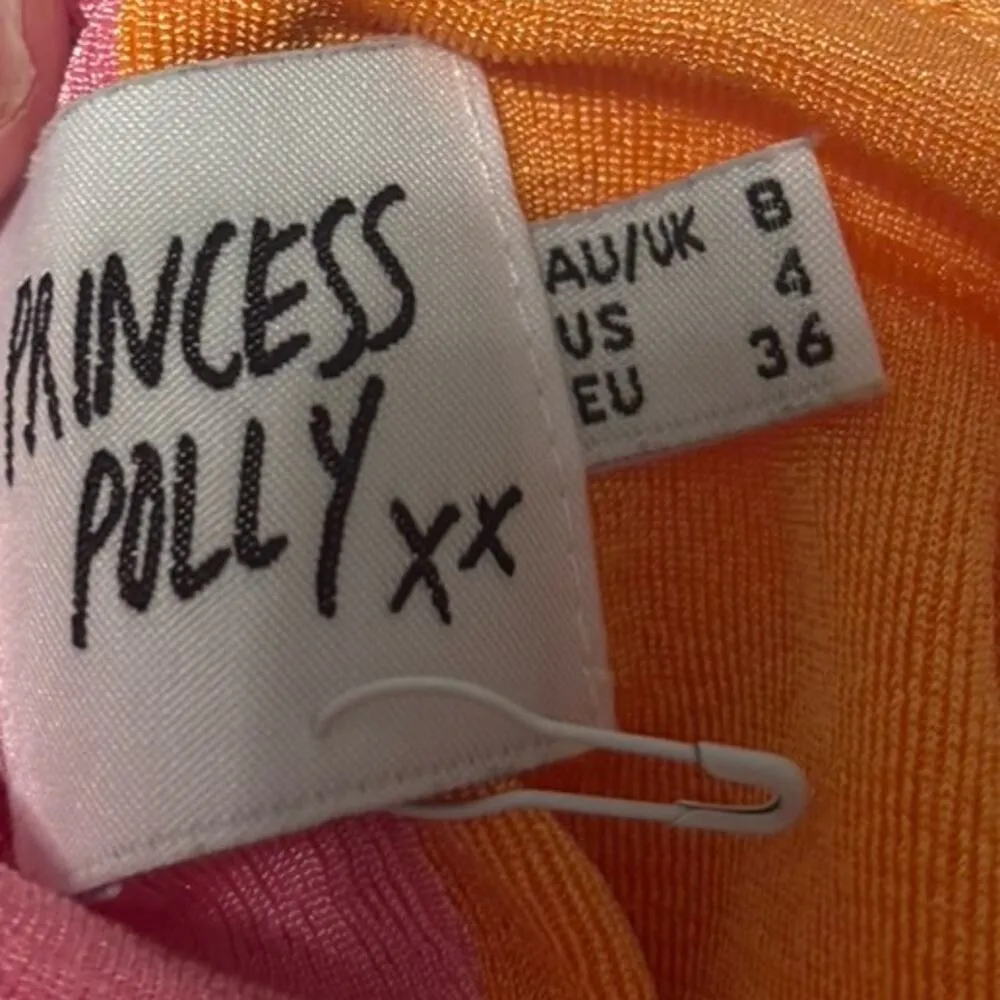 Princess Polly Orange Pink Crop top twist tank going out top small - Image 4