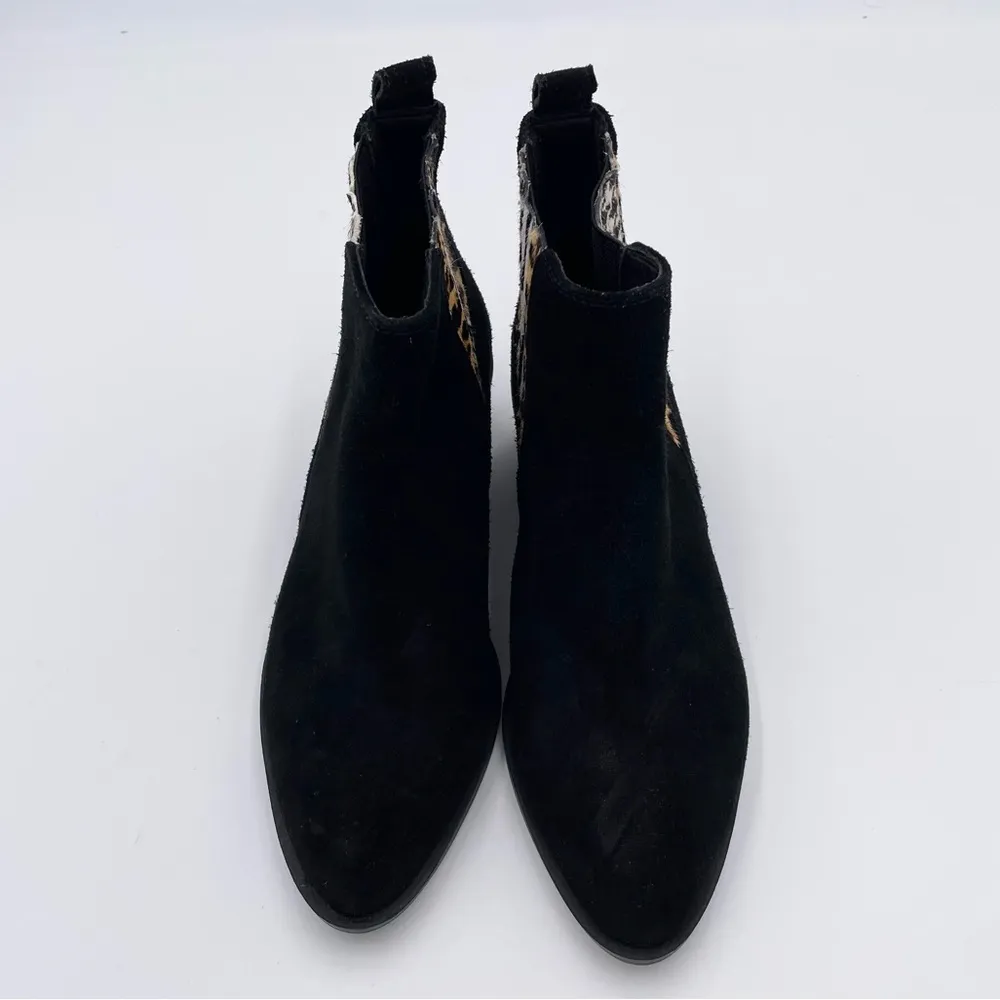Crown Vintage Tolana 2 Chelsea Ankle Boots Black Suede/Cow Hair Women's Size 7.5 - Image 3