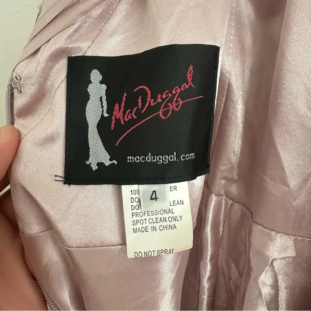 Mac Duggal Purple Chiffon Open Sleeve A Line Gown 67414 Size: 4, NWT - Image 10