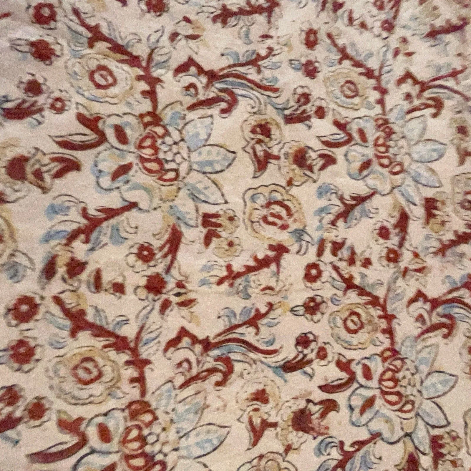 Pure Jill Top Womens 2X Organic Cotton Floral Batik Print Boxy India Boho shirt Tan - Image 13