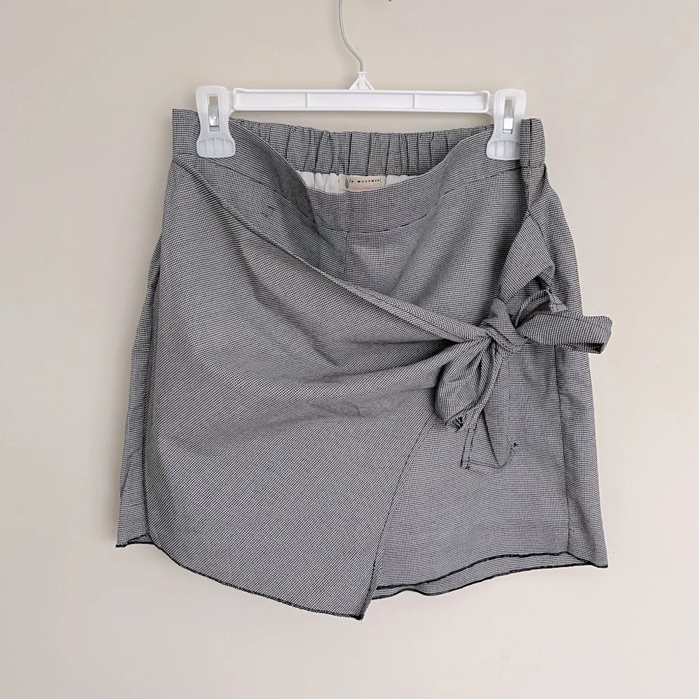NWT Free People Houndstooth Plaid Wrap Mini Skort Skirt Shorts Women’s Large - Image 4