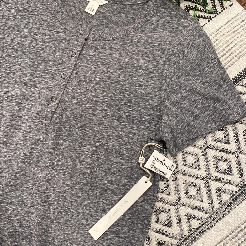 NWT Gray Caslon Henley Tee Shirt - Image 2