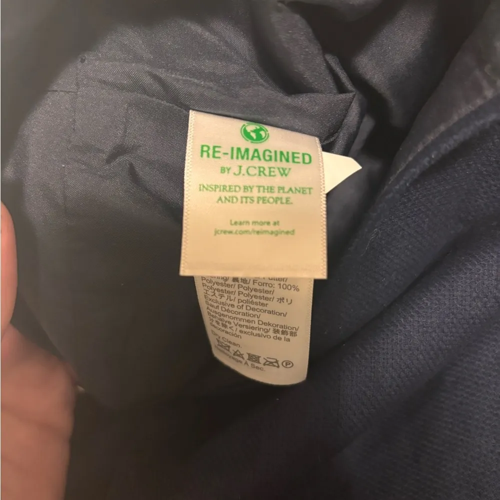 NWT J Crew Skirt Womens 4 Pencil Lined Ribbon Trim Cotton Navy Career Preppy - Image 3