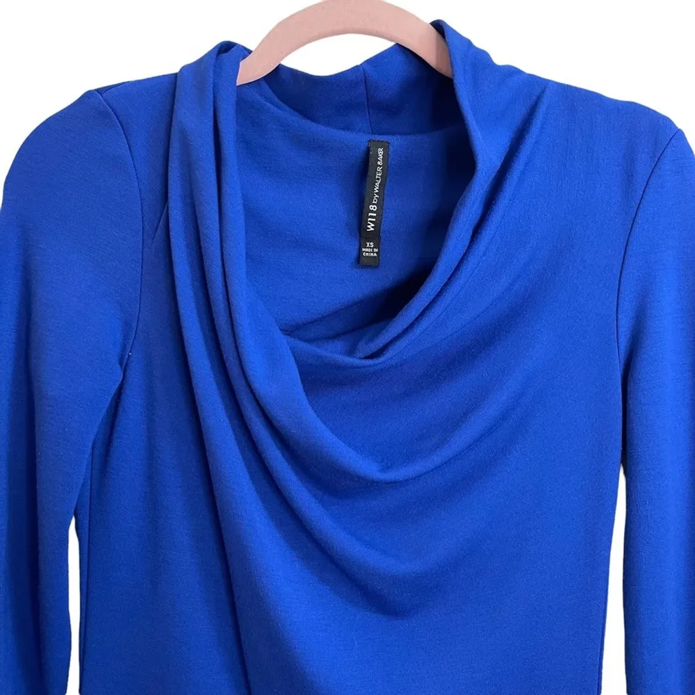 W118 by Walter Baker Royal Blue Cowl Neck Dress - Image 3