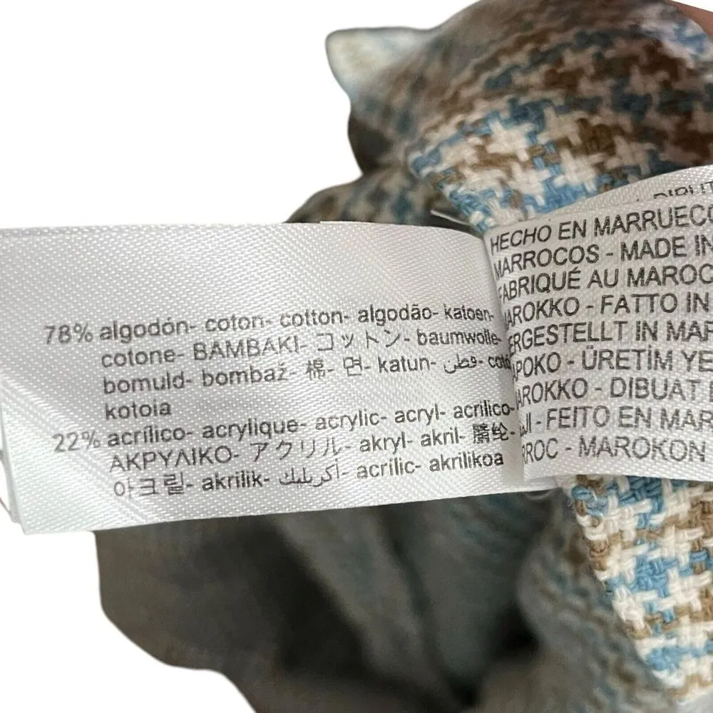 Zara Plaid Box Pleated Skort Skirt Herringbone Hi Waist Women’s Size M New - Image 9