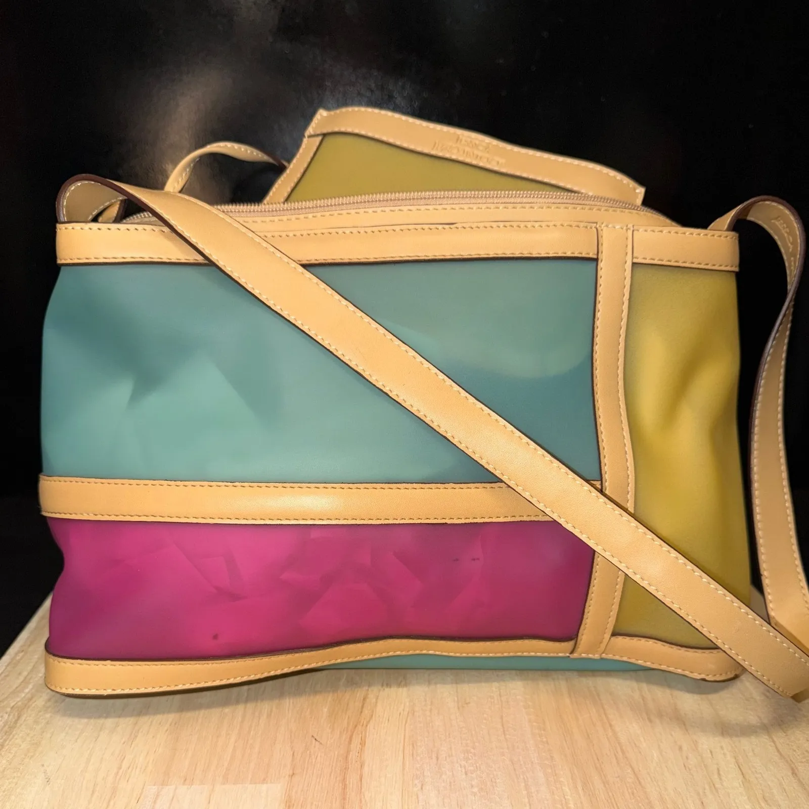 Jessica McClintock Colorblock Shoulder Bag with Matching Pouch - Image 5