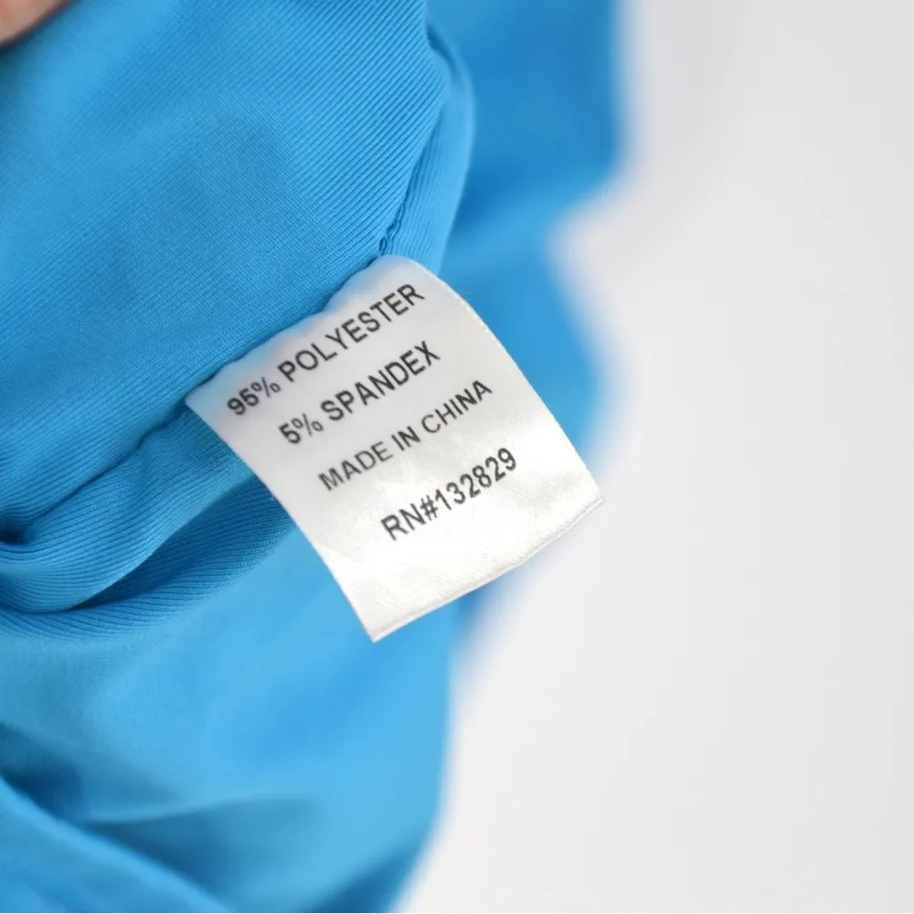 Superdown Mallory High Neck Bodycon Midi Dress Ruched Halter in Blue Women's S - Image 8