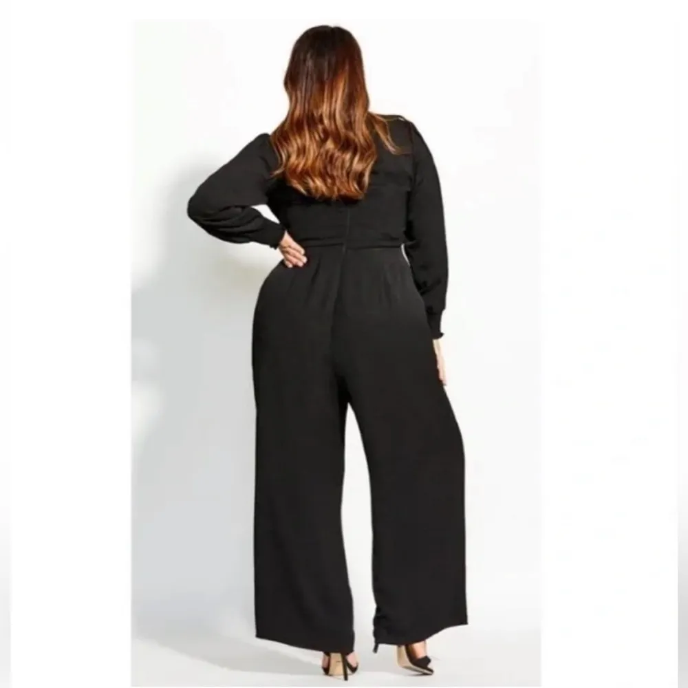 City Chic Women's Trendy Synthesis Jumpsuit Black Size 20 wide leg - Image 4