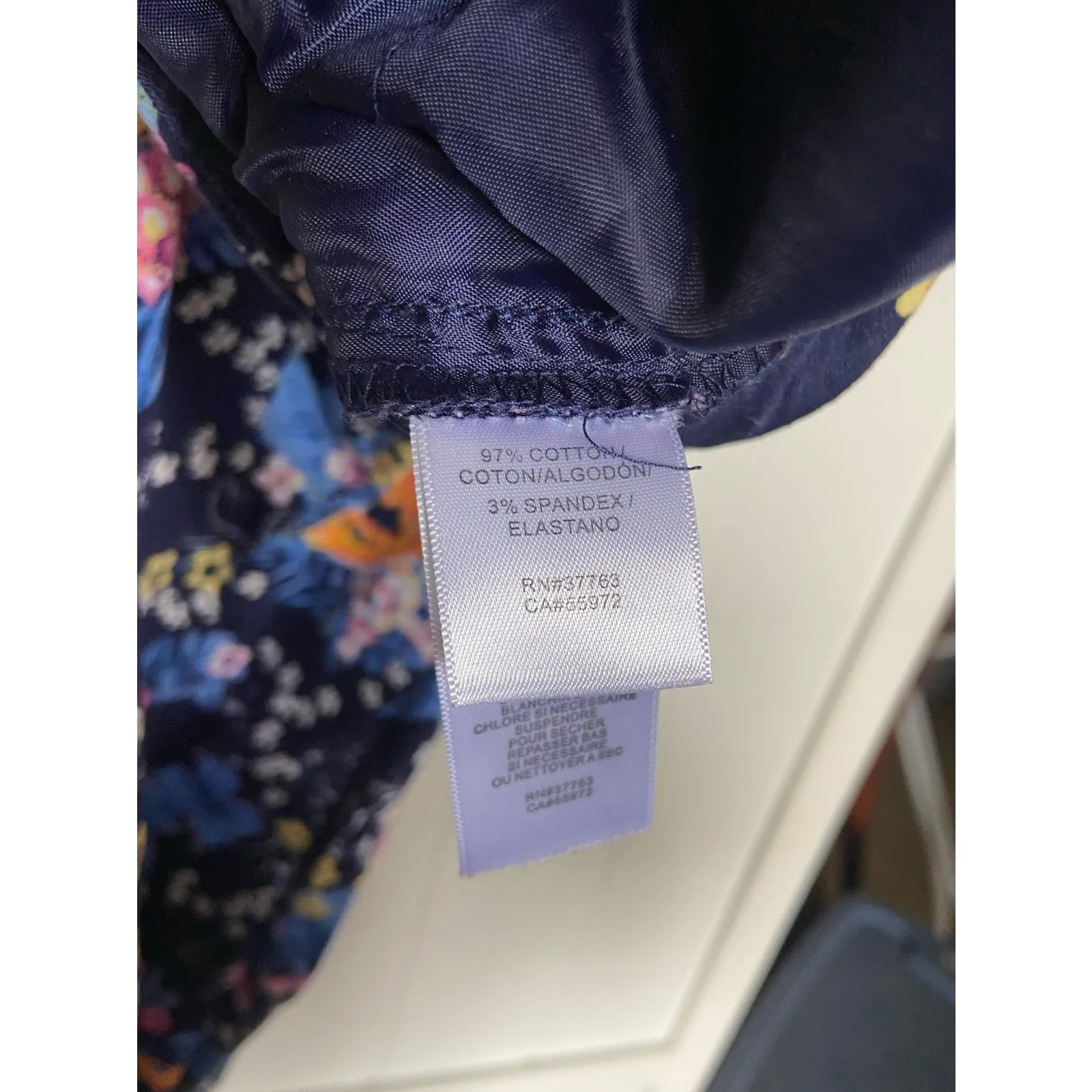 Laundry Womens Pants Size 14 Navy‎ Blue Floral Capris Short Shelli Segal - Image 8