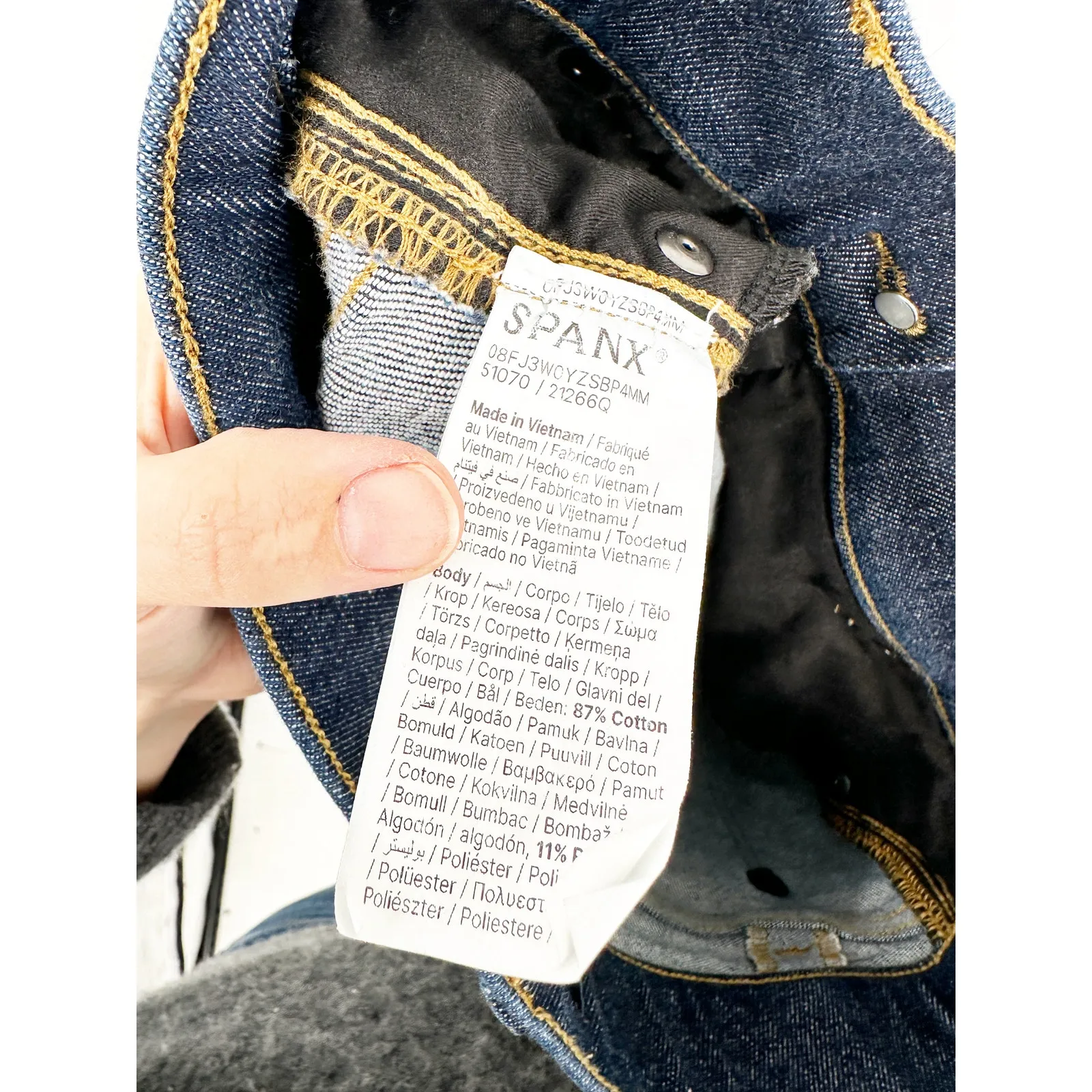 Spanx Indigo Dark Wash High Rise Flare Leg Shaping Jeans Size XS - Image 3