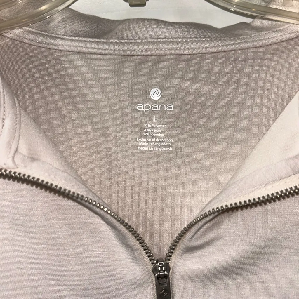 Apana Beige Quarter Zip Pullover Women's Large - Image 4