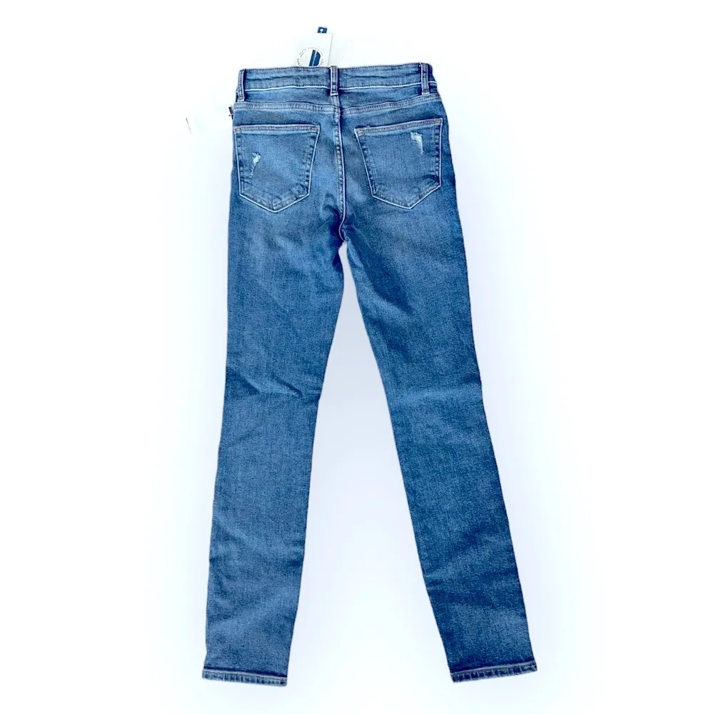 Lovers+Friends Ripped Skinny Jeans (Brgtn) Blue Denim, Size 24 New w/Tag - Image 4