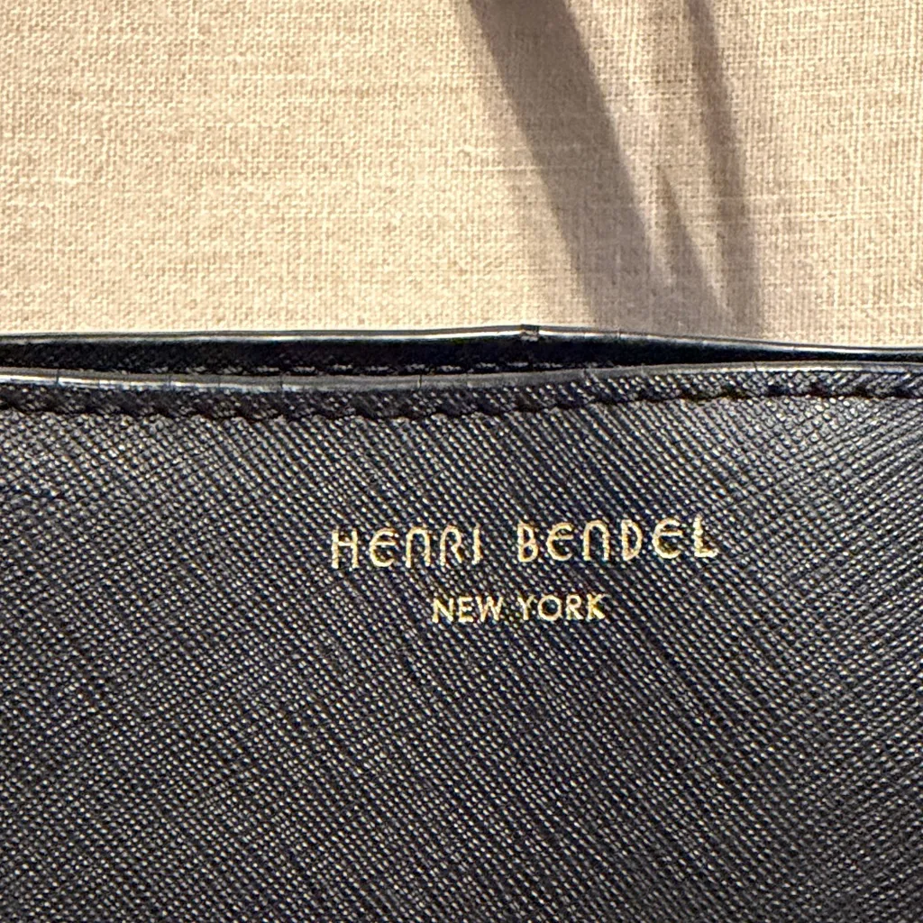 Henri Bendel Black Canvas Leather Tote Bag - Image 3