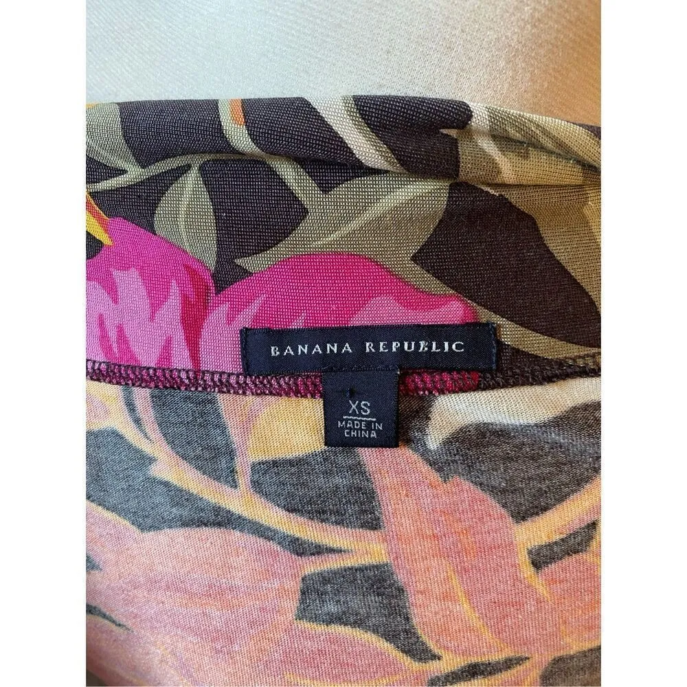 Banana Republic Vintage Silk Tropical Floral Wrap Swim Skirt - Image 4