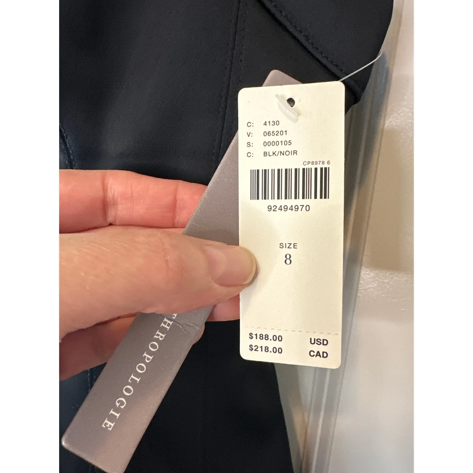 Anthropologie Plunge Satin Mini Dress NWT Black Sleeveless Size 8 - Image 5