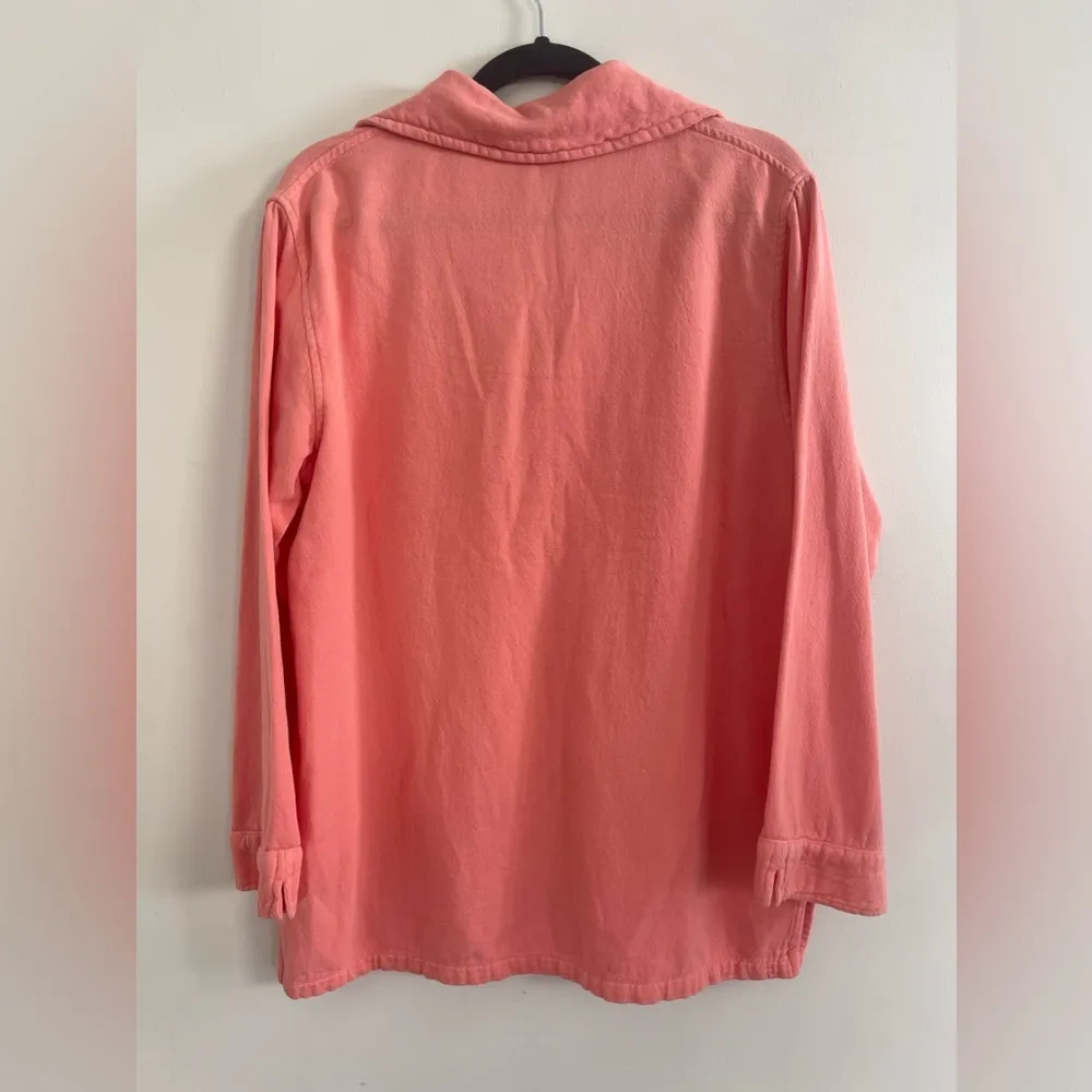 Soft Surroundings Women's Coral Cotton Collared Pullover Tunic w Pockets Size M - Image 6