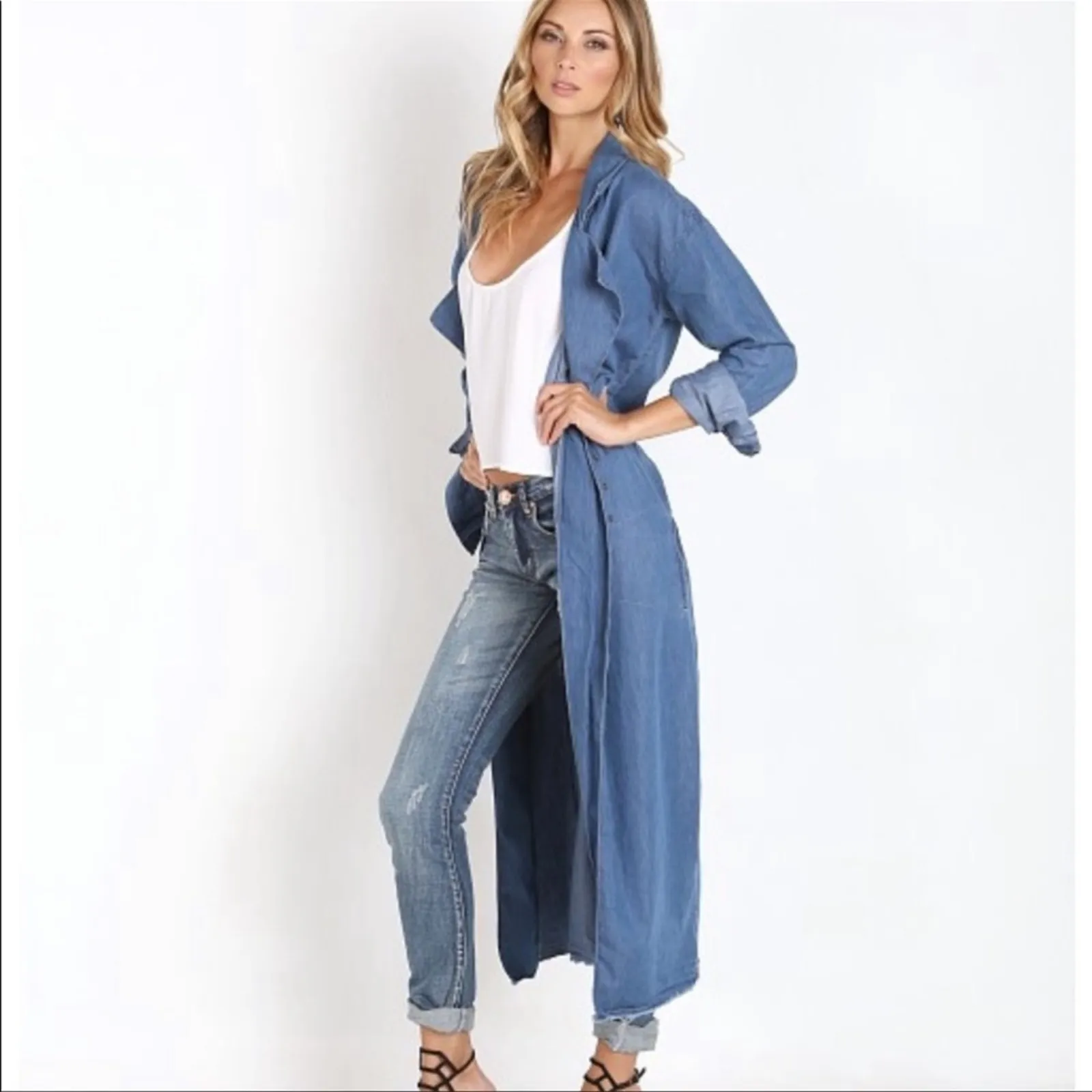 One Teaspoon Le Hustle Duster Coat XS Sage Green “She Wolf” NWT Long Jacket - Image 10