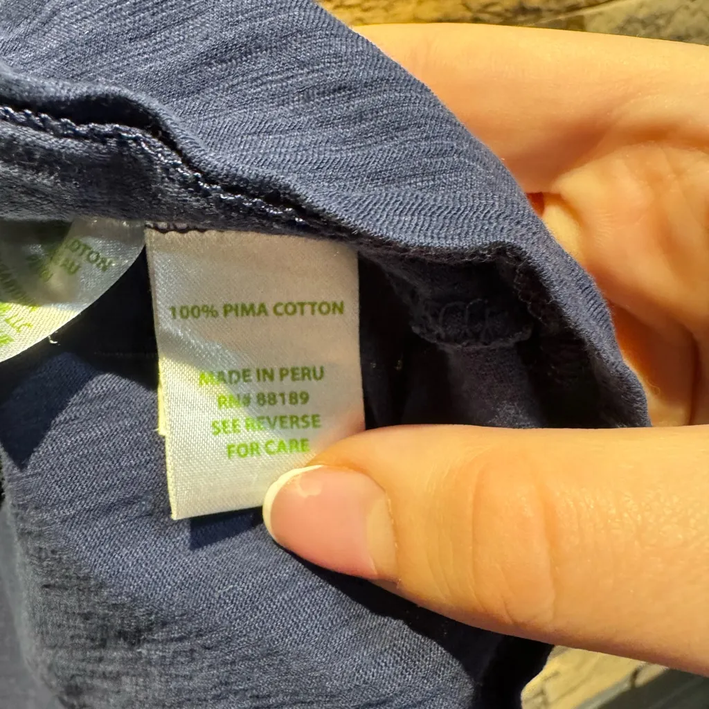 Lilly Pulitzer Women's Navy Blue V-Neck Top 100% Pima Cotton Size XXS - Image 3