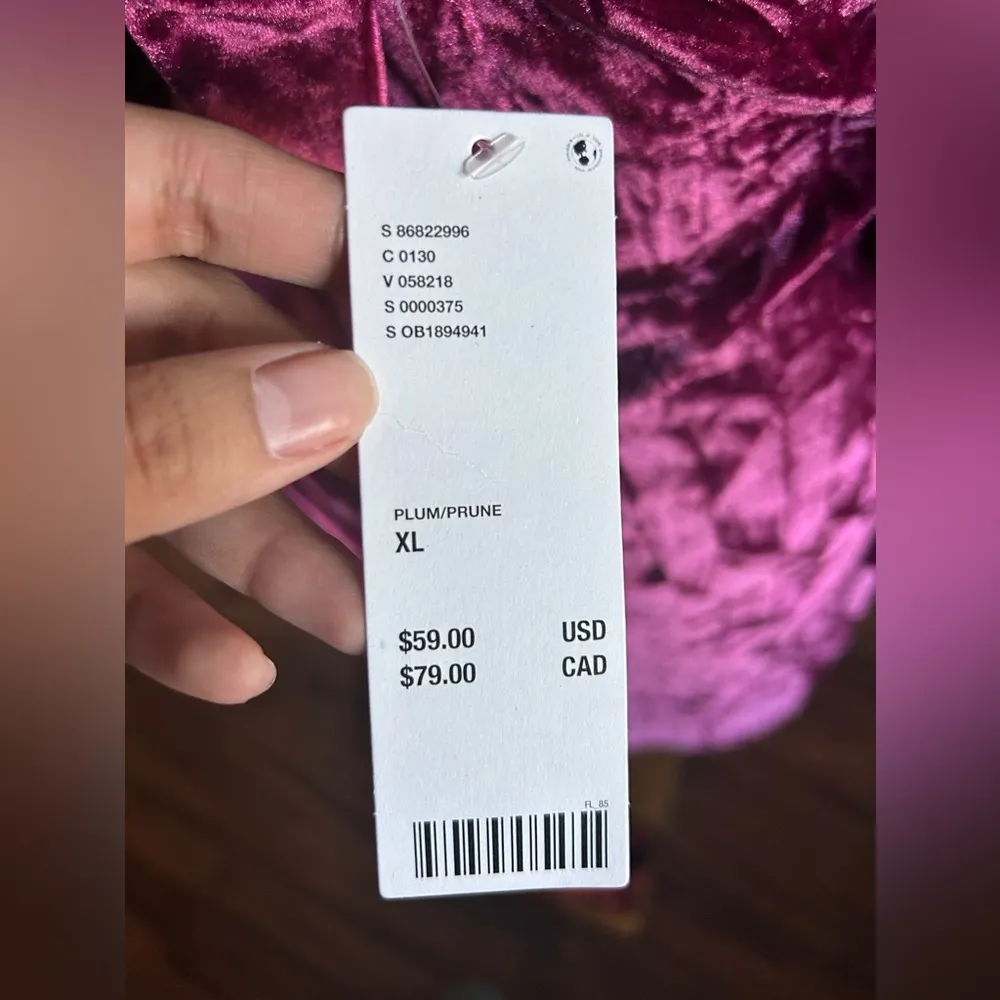 NWT Urban Outfitters Kimchi Blue Ryder Velvet Mini Dress | Size: XL | Plum - Image 7