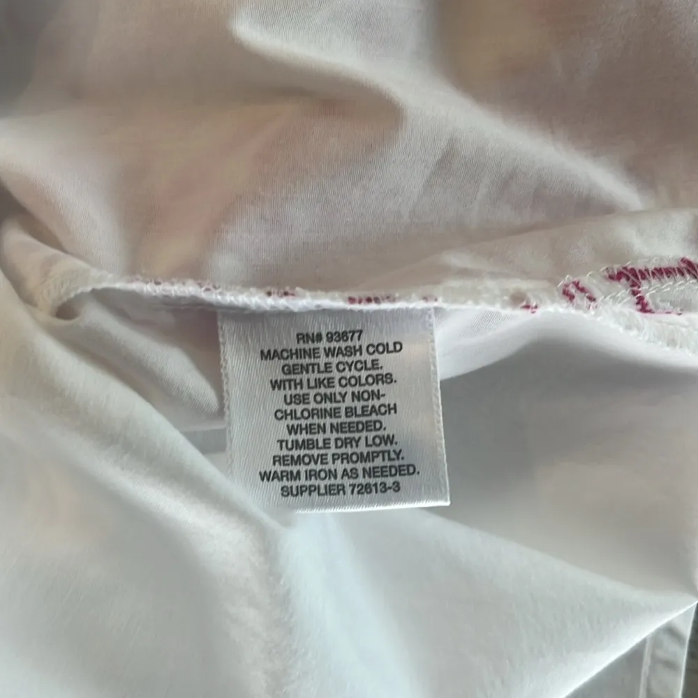 Liz Claiborne White Pink Floral Sleeveless Blouse Size Medium - Image 4