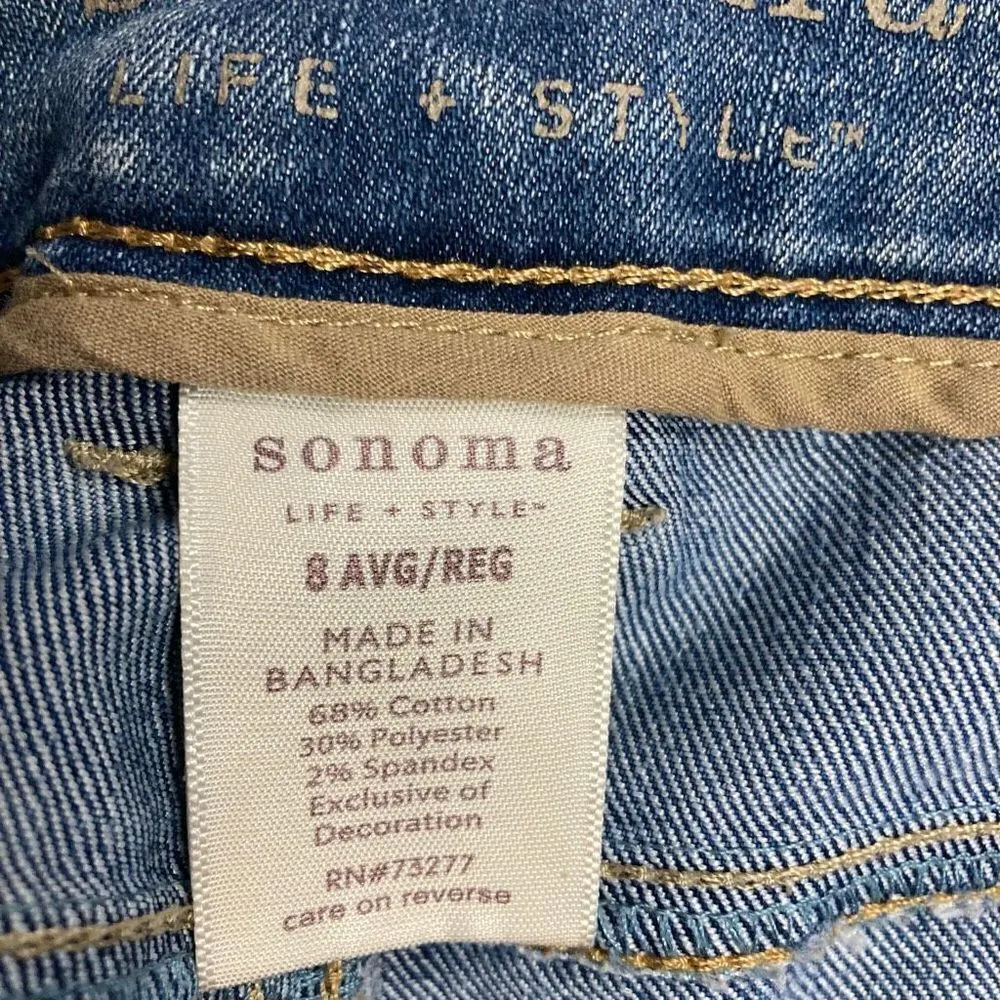 Sonoma Women’s Jeans‎ Size 8 Regular Hand measures Larger Distressed Boot Cut - Image 6