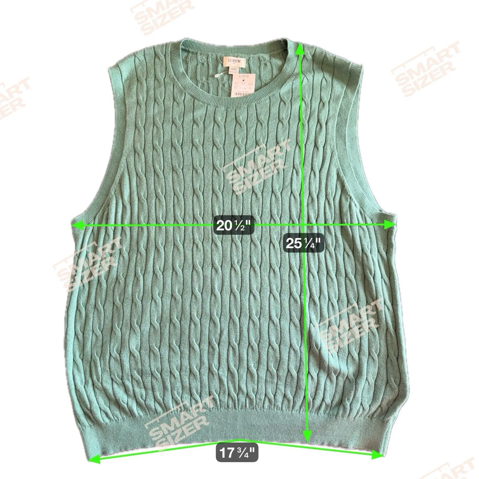 NWT JCrew Factory Women’s Cable Knit Shell Size XXL 100% Cotton Green Classic - Image 8