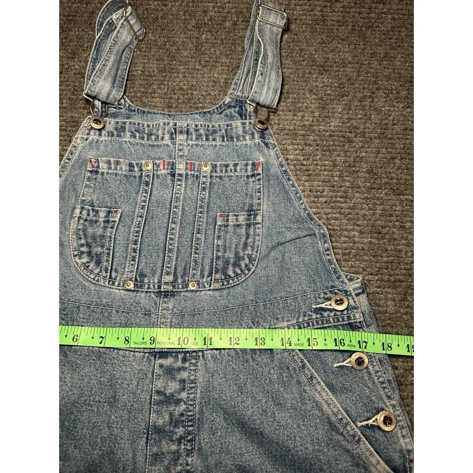 Carolina Blues Vintage 90s Denim Overalls Size Medium‎ Retro Classic Artsy Style - Image 5