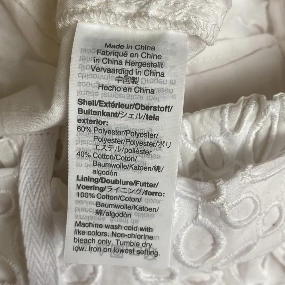 J. Crew white eyelet wide leg waist tie pants 6 NWT - Image 9