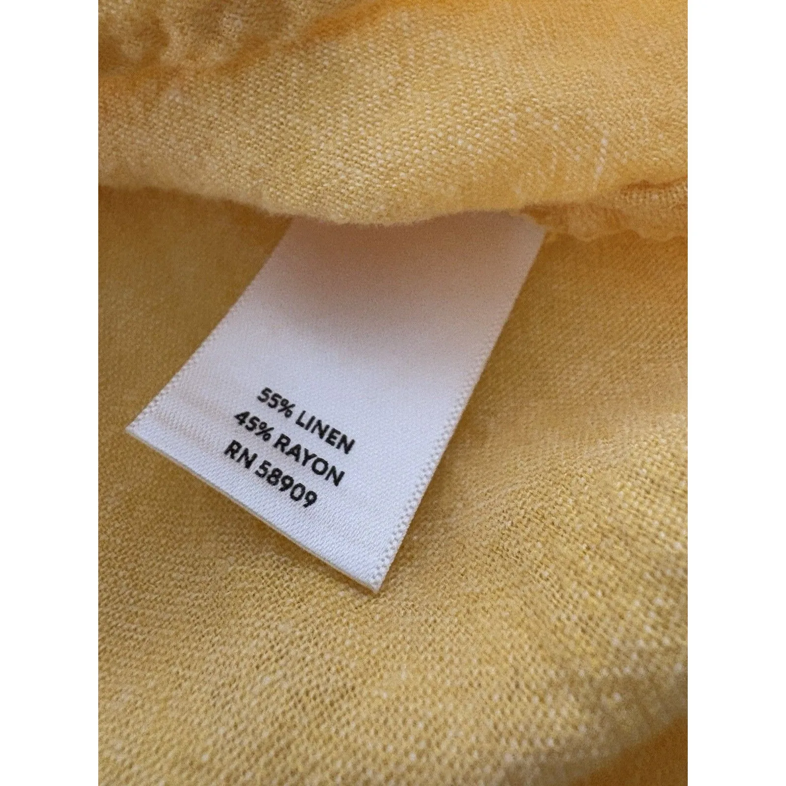 Westbound Top Womens L Yellow Linen Blend Lightweight Lagenlook Coastal Beach - Image 6