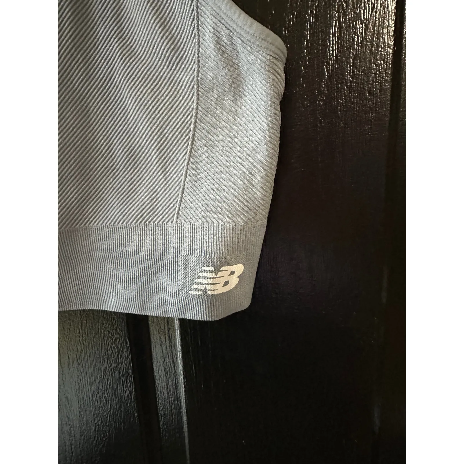 New Balance Women's Seamless Ribbed Sports Bra Light Blue - Image 5