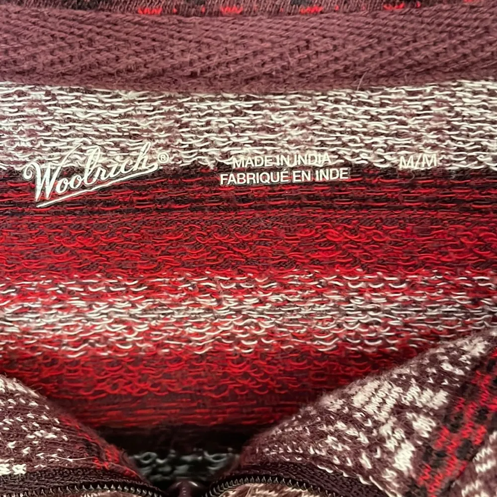 Woolrich Wine Quarter Zip Pullover Medium - Image 3