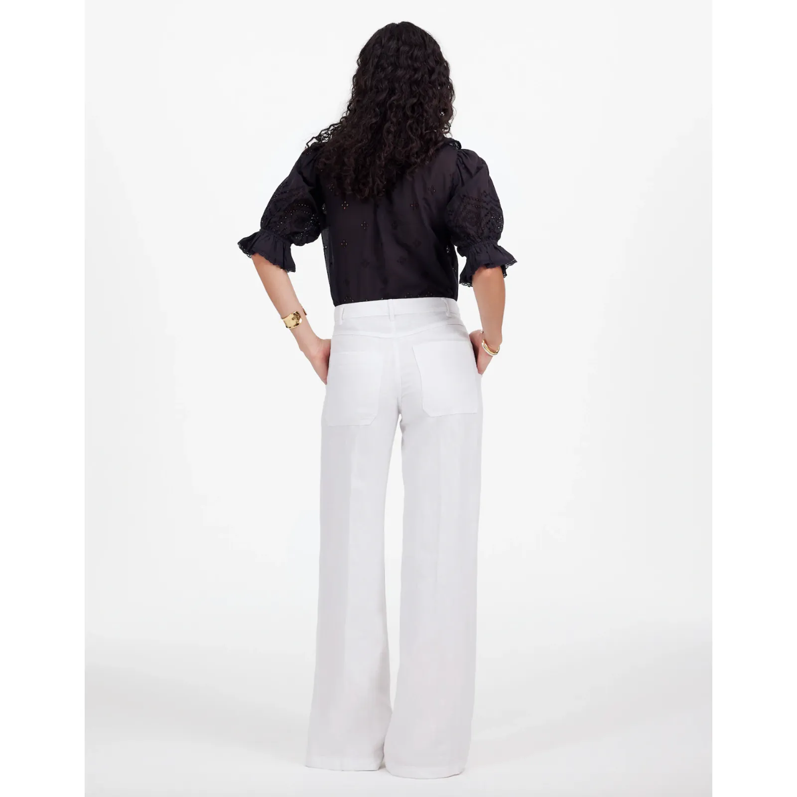 Madewell The Zoe Relaxed Wide Pant in 100% Linen Salt White Minimalist US 18 NWT - Image 3